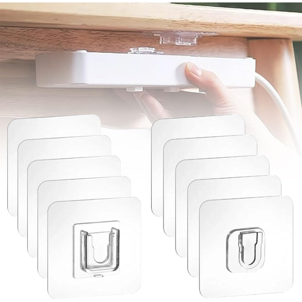 Transparent Double-Sided Adhesive Wall Hooks, Strong Hold, No Nails No Damage, 5 Pack 3233222793673