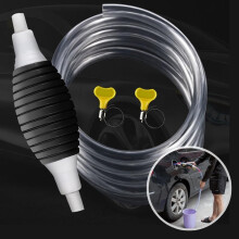 Pompă manuală de transfer combustibil, sifon acționat manual cu furtunuri din PVC, pentru benzină și motorină, portabilă