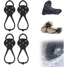 Antislip ijsschoenen met 5 klauwen voor schoenen en laarzen, voor extra grip tijdens wandelen en hiken op ijs, universeel.