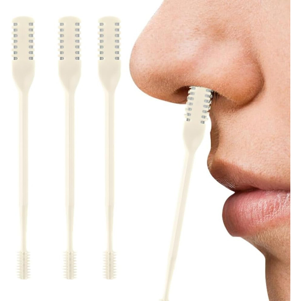 Oimg 2-In-1 Nasal Hair Trimmer & Ear Picker, 360 Rotating Manual Nose Hair Remover, Travel, 3Pc