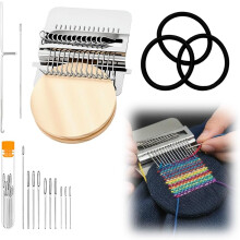 Patchmaker Loom 2.0 Kit, draagbaar mini-stopweefgetouw voor naaireparaties, knutselbenodigdheden