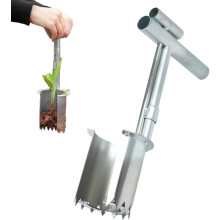 Bulb Planter Tool, Heavy-Duty Sharp Tip Stainless Steel Seedling Transplanter for Garden
