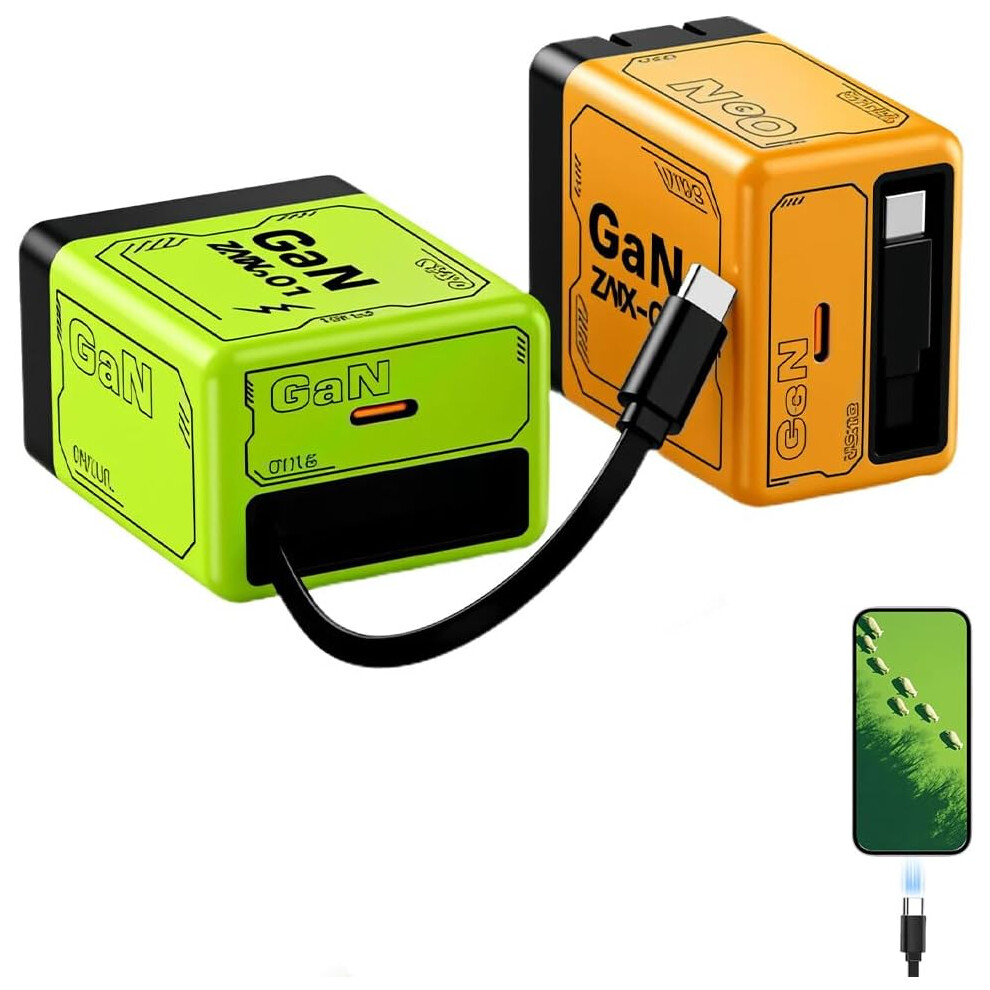 3 In 1 Gan Smart Charger 120W With Retractable Type-C Cable, Foldable For Iphone Laptop 3233222795370