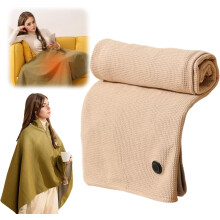 Chal calefactable portátil para mujer, manta con capucha y 3 niveles de calor.