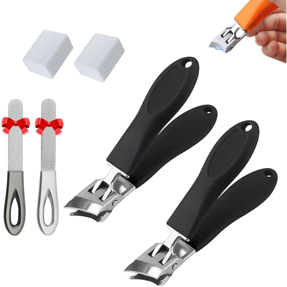Oimg Wide Jaw Anti-Splash Slanted Toenail Clippers, Easy Grip Clippers For Seniors