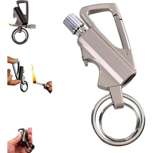 Permanent Match Infinity Lighter with Keychain Bottle Opener, Flint Fire Starter