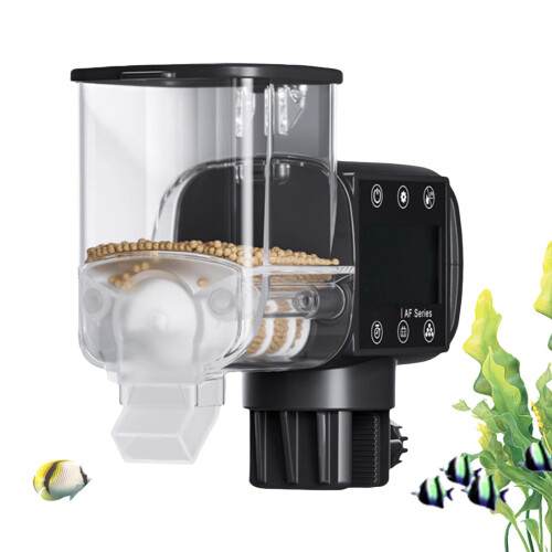 Automatic Fish Feeder with Digital Timer, Battery Powered, Large Capacity for Aquarium or Pond