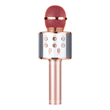 Draadloze karaokemicrofoon met luidspreker, 3-in-1 draagbaar Bluetooth-microfoonsysteem met ingebouwde 5W-luidspreker en oplaadbare batterij, hoge