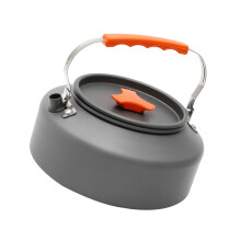 Insulated Portable Camping Kettle Tea Brewer 1.5L Outdoor Boiling Pot with Folding Handle for Hiking and Backpacking