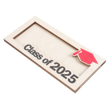 Wooden Card Holder For Graduation Gift For Women, Holds Cards And Cash, Compact Wallet, Natural Wood Finish