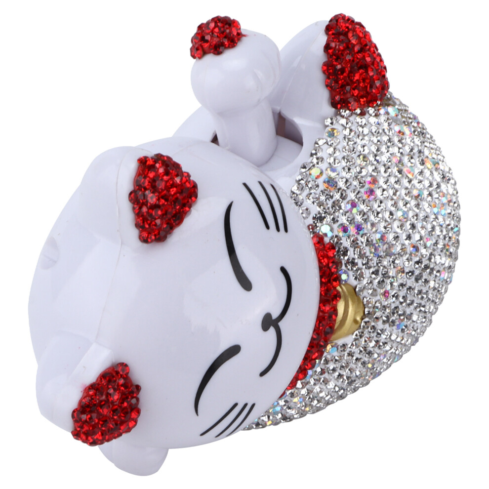 Fortune Cat Car Dashboard Figurine Â With Shiny Rhinestones Red 4951376593534