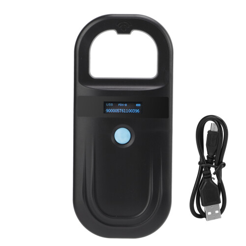 Pet Microchip Scanner Black 134.2KHz Handheld Reader for Cats & Dogs 1