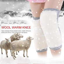 Knee Pads Keep Warm Thick Wool Elastic Knee Protector for Men and Women, Light Grey, XL (65-90kg) Winter Use
