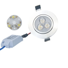 Premium LED Recessed Lighting Solution, Superbright 3W COB Downlight, Cool White Light Round Ceiling Spotlight with High Color Rendering, Dimmable