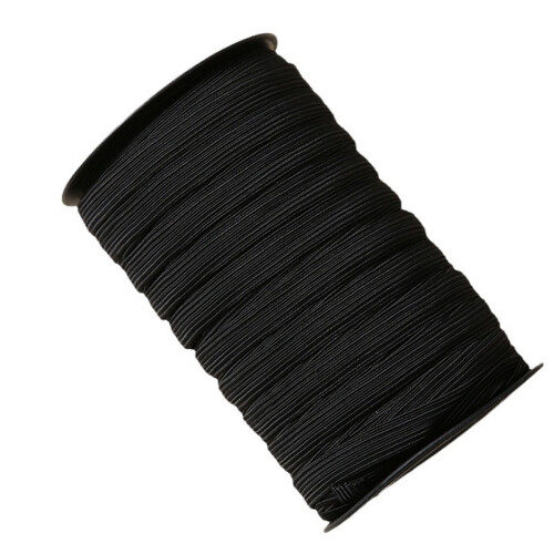 Flettet elastisk snor for sying, flat elastisk elastisk snor kraftig elastisk gummimateriale med høy elastisitet, elastisk snor for