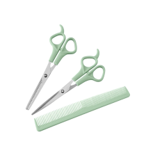 Kit de Tesouras de Desbaste e Corte de Cabelo, Lâminas Afiadas, Tesouras Profissionais de Barbeiro em Aço Inoxidável com Design Ergonômico e