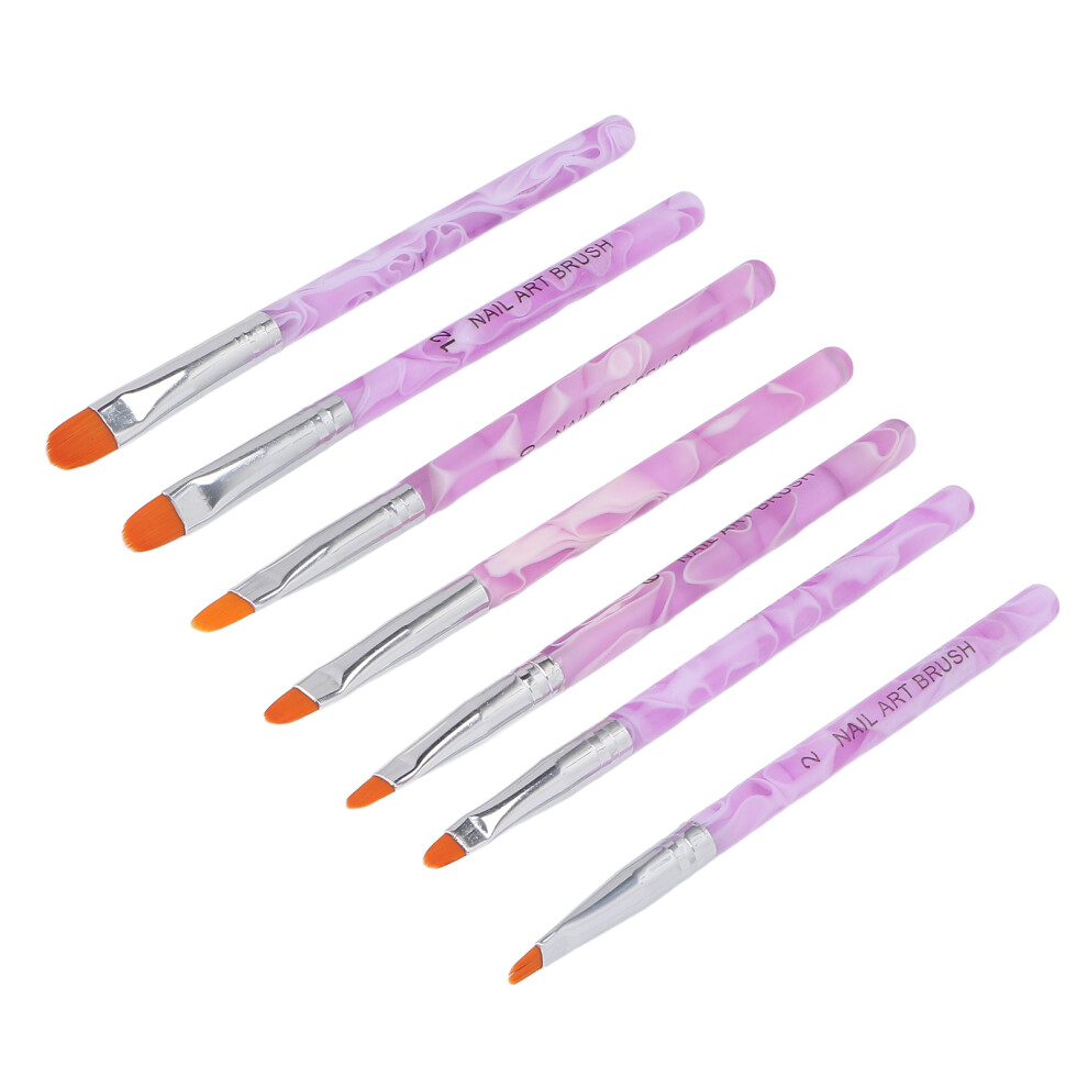 Light 7 Packs Therapy Nail Brushes, Round Tip, Salon & Home Use