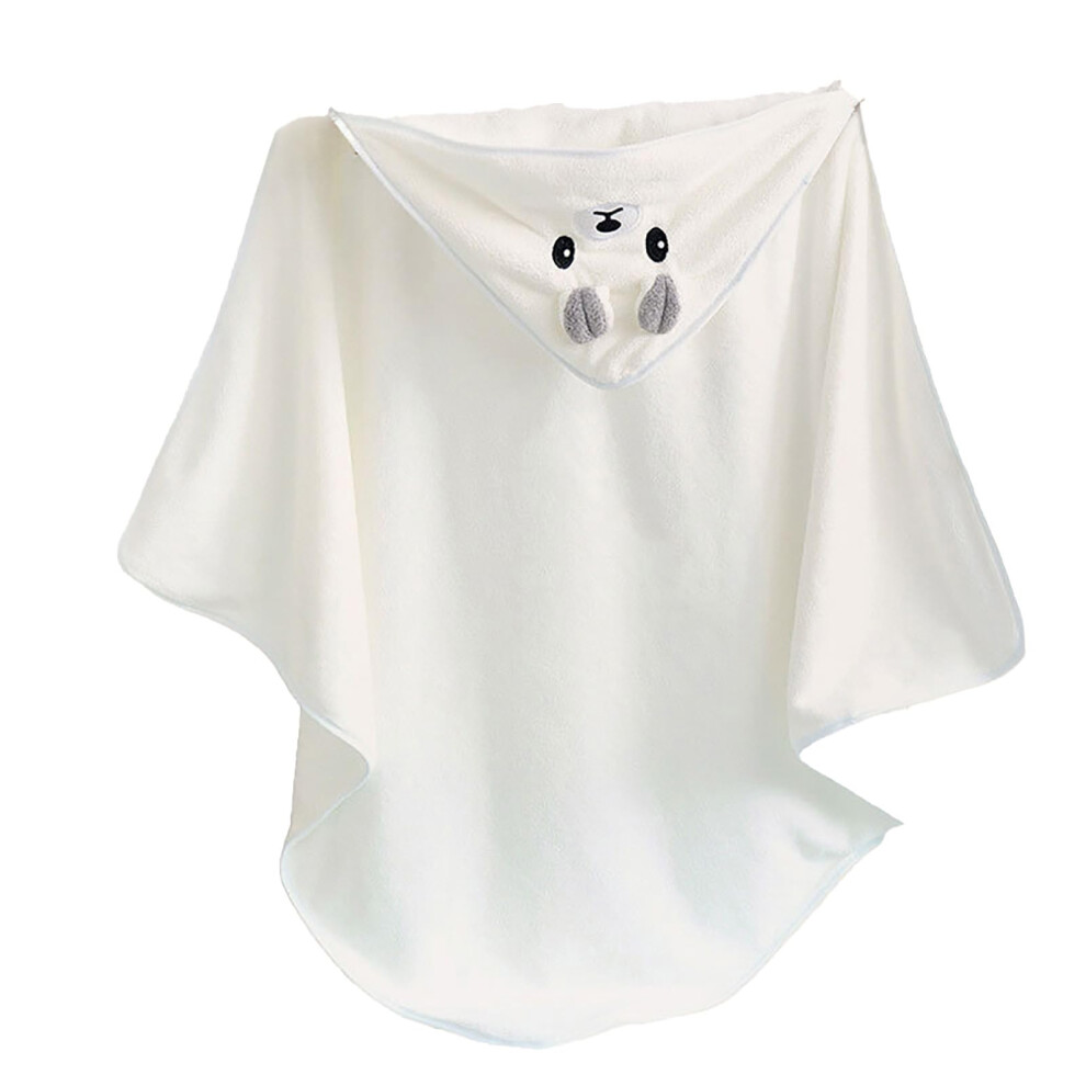 Hooded Baby Towel Soft Absorbent Bath Towel For Toddlers, Hooded Bathrobe Blanket 36 Months White