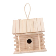 Bird Houses Outdoor Wooden Nesting Box For Birds Garden Decor Animal Home Easy To Install Natural Wood Finish