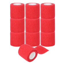 10 Stück Rote Selbsthaftende Elastische Binde 5cm x 4,5m Mehrzweckverschluss
