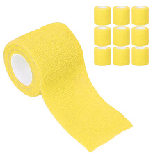 10 Pack Elastic Self Adhesive Bandage Straps Yellow Shockproof & Anti Slip Grip