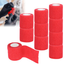 10 Stück Selbsthaftender Elastischer Verband 5cm x 4,5m Anti-Rutsch Rot