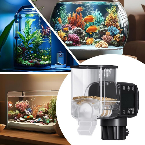 Automatic Fish Feeder with Programmable Timer, Battery Powered MoistureProof Aquarium Food Dispenser 2