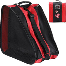Inline Skates Bag Durable Nylon, Storage For Inline Skates Keeps Gear Organized, Adjustable Shoulder Strap, Unisex, Red