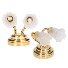 Miniatur-Wandlampe mit Doppelkopf LED-Leuchte für Puppenhausdekoration