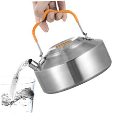 Camping Kettle 1L Stainless Steel Lightweight Teapot For Outdoor Camping, Portable Coffee Pot