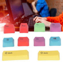 10 Stück PBT-Tastenkappen für Windowsmechanische Tastatur, Bunt OEM-Höhe