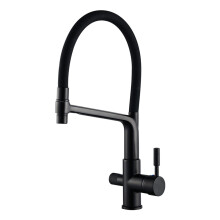 Kiten Faucet Drinking Water Filter, 360 Degree Swivel Kitchen Tap, Brass DualHandle Cold And Hot Water Mixer, Black