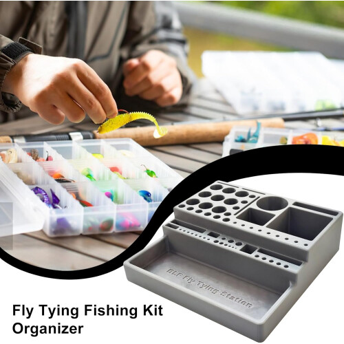 Fly Tying Station Desktop Organizer For Fly Tying, Density Thread And Hook Storage, Keeps Gear Neat, Compact Square 1