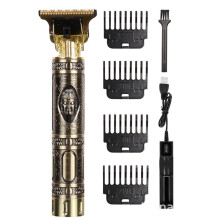 Máquina de cortar cabelo profissional, aparador de barba recarregável sem fio, kit de aparador de cabelo e barba à prova d'água com lâminas