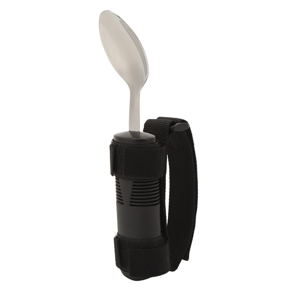 Tremble Proof Spoon for Parkinsons and Arthritis Patients, Adjustable Strap Adaptive Eating Utensil with Anti Slip Handle for Elderly Disabled