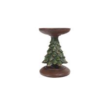 Vintage Candle Stick Holders, Decorative Candlestick Holder with Retro Style, Holiday Joy Christmas Tree Candle Holder, Resin Candle Stand for