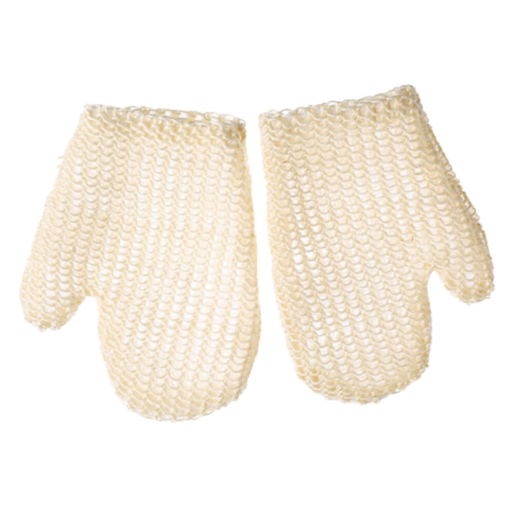 2pcs Exfoliating Bath Gloves Natural Jute Deep Cleaning Body Scrub Mittens for Shower and Spa