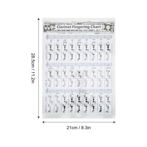 30cm Clarinet Fingering Chart for Beginners Music Practice Poster 1
