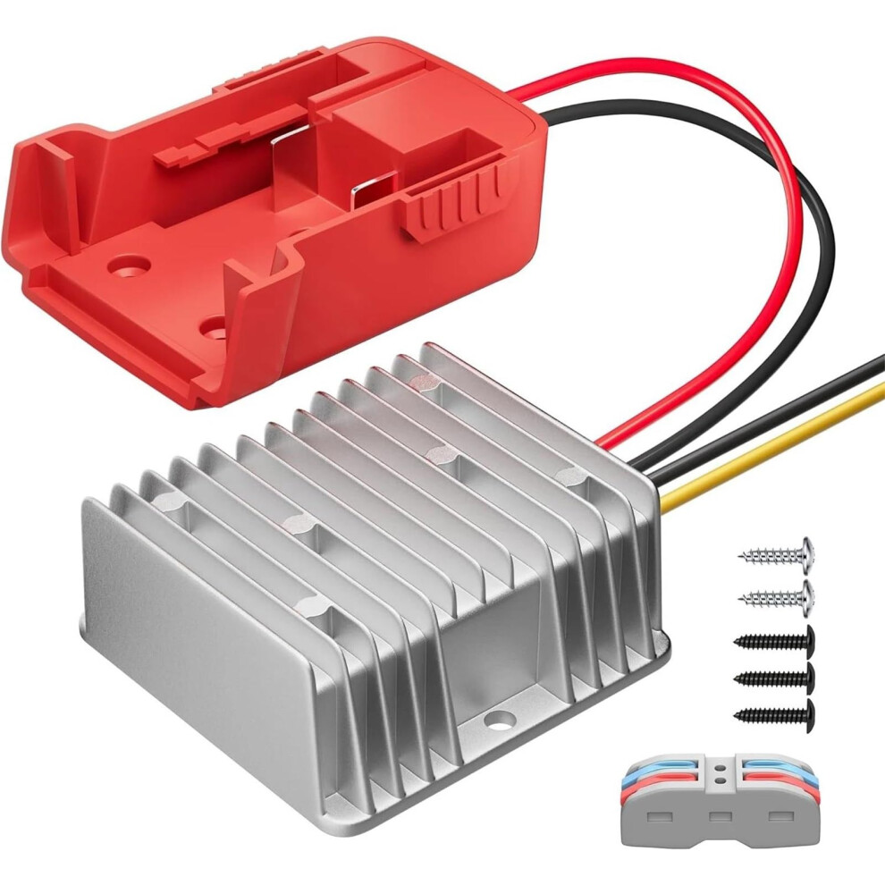 Power Inverter 18V To 12V Buck Converter For Milwaukee M18 Batteries, 240W, 20A, Dc Car Charger 9347817695205