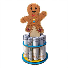 Wood Money Holder Clip Dispenser, Handmade Wooden Christmas Cash Holder With 10 Holes For Countertop And Desktop Use