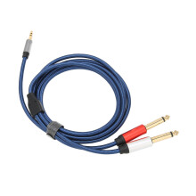 3,5 mm auf 2x 6,35 mm Stereo Splitter-Kabel, vergoldeter männlicher Audio-Adapter