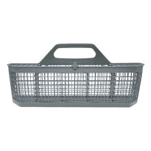 Universal Dishwasher Cutlery Basket Replacement, Grey Plastic Silverware Holder Fits Most Models