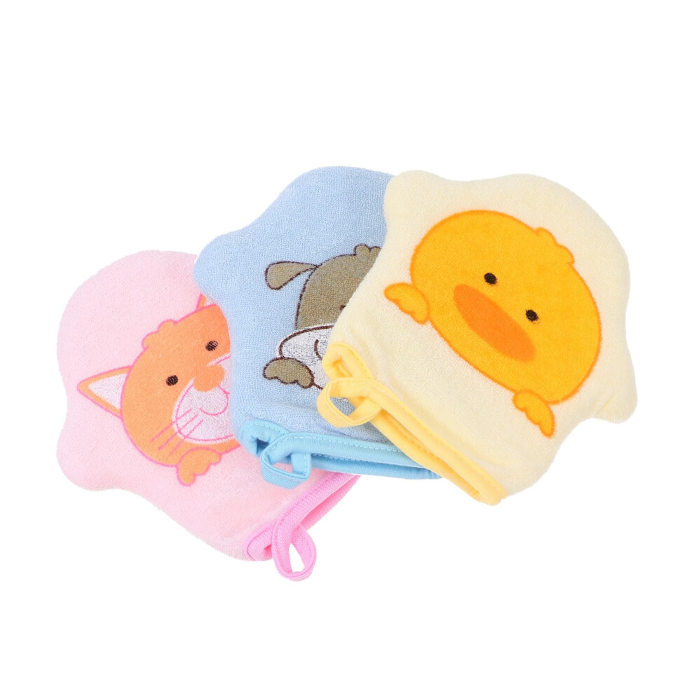 3Pcs Bath Shower Gloves Cartoon Foaming Mitts for Gentle Skin Exfoliation and Fun Bath Experience