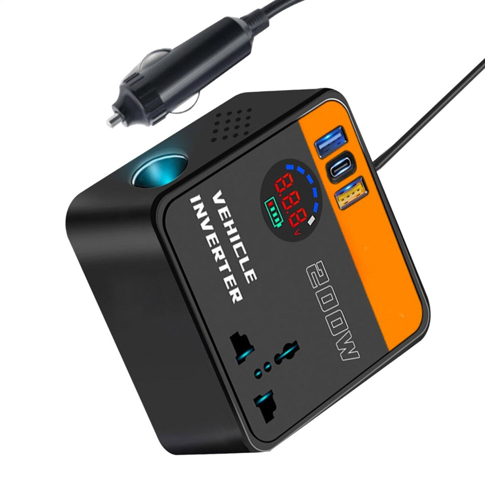 Car Power Inverter 12V/24V Dc To Ac Converter With Realtime Voltage Display And Fast Charging 9347817696943