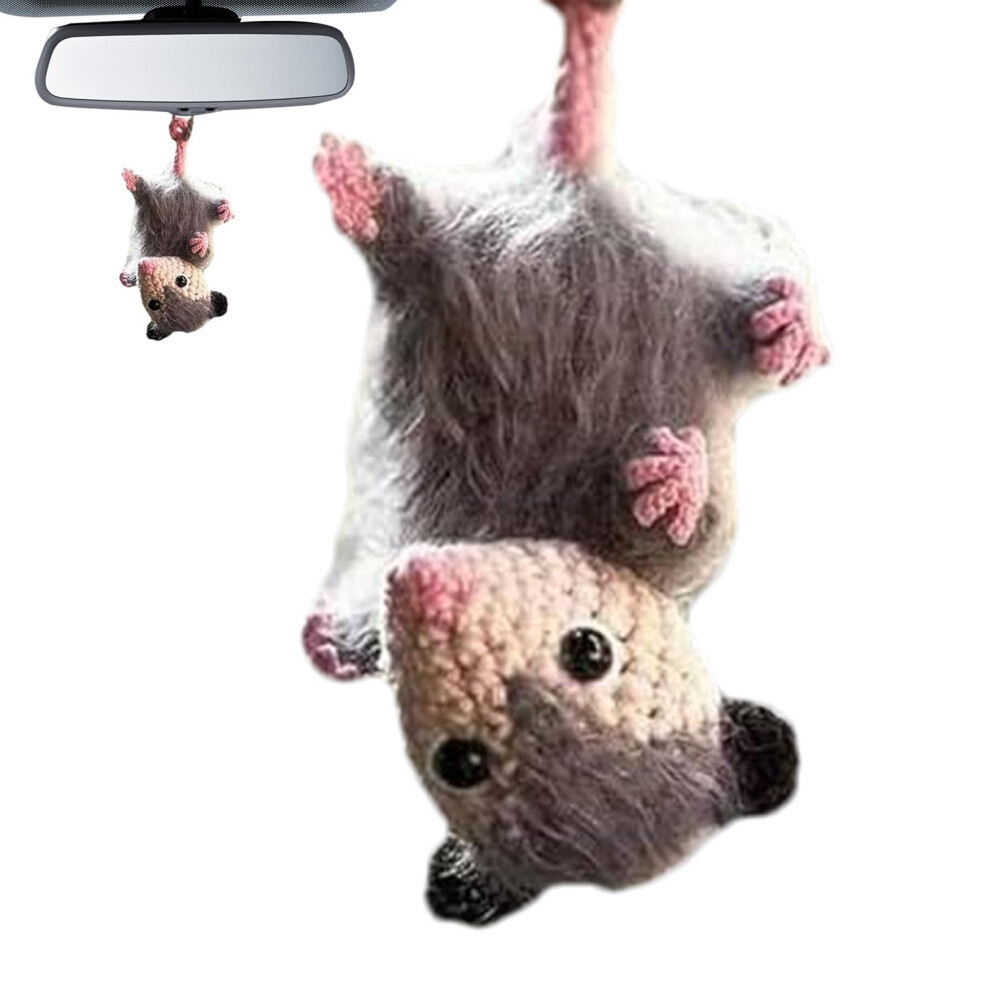 Car Hanging Ornament Cute Knitted Acrylic Mouse Rearview Mirror Pendant For Car Interior Decor 9347817697162
