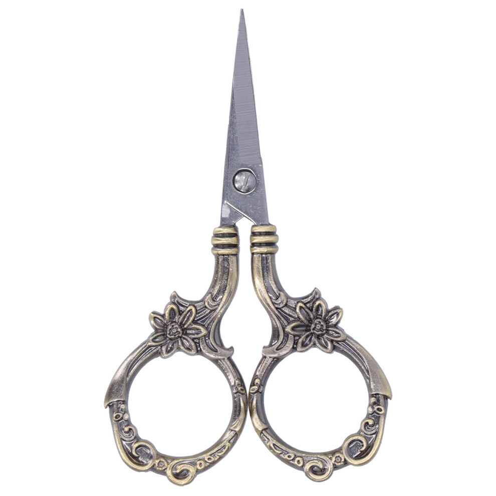 Embroidery Scissors Vintage Style, Antique Embroidery Scissors With Sharp Blade Stainless Steel Cutting Tool For Sewing Crafting Art Work, Mini 9340959978236