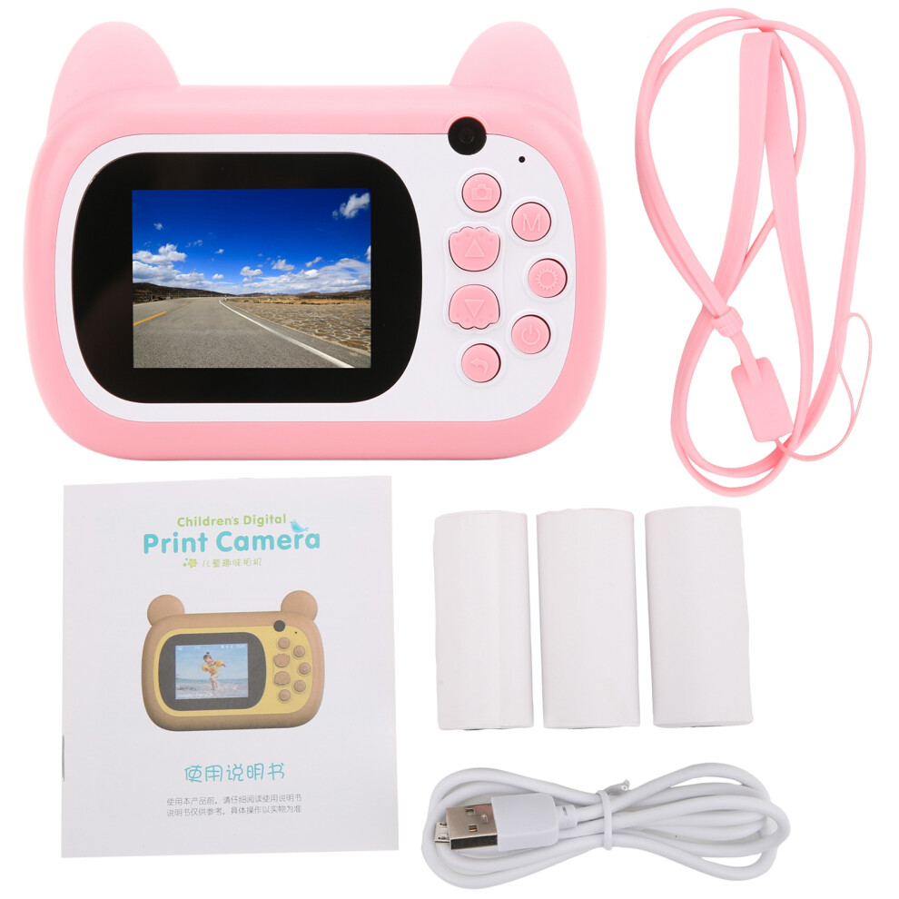 Instant Print Camera For Kids, Thermal Printing 2.4 Inch Digital Camera With 1080P Hd Video And 24Mp Dual Lenses, Eye Protecting Sunlight Screen With 9340959977741