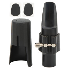 Ensemble complet de clips en cuir pour bec de saxophone ténor, comprenant une anche naturelle et des tampons dentés. Bec durable et facile à jouer.