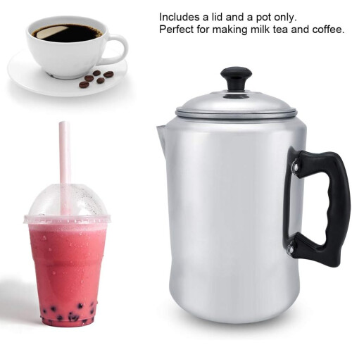 Coffee Percolator Aluminum Stovetop Coffee Maker with Lid, Precise Pour Control, Camping Use 2