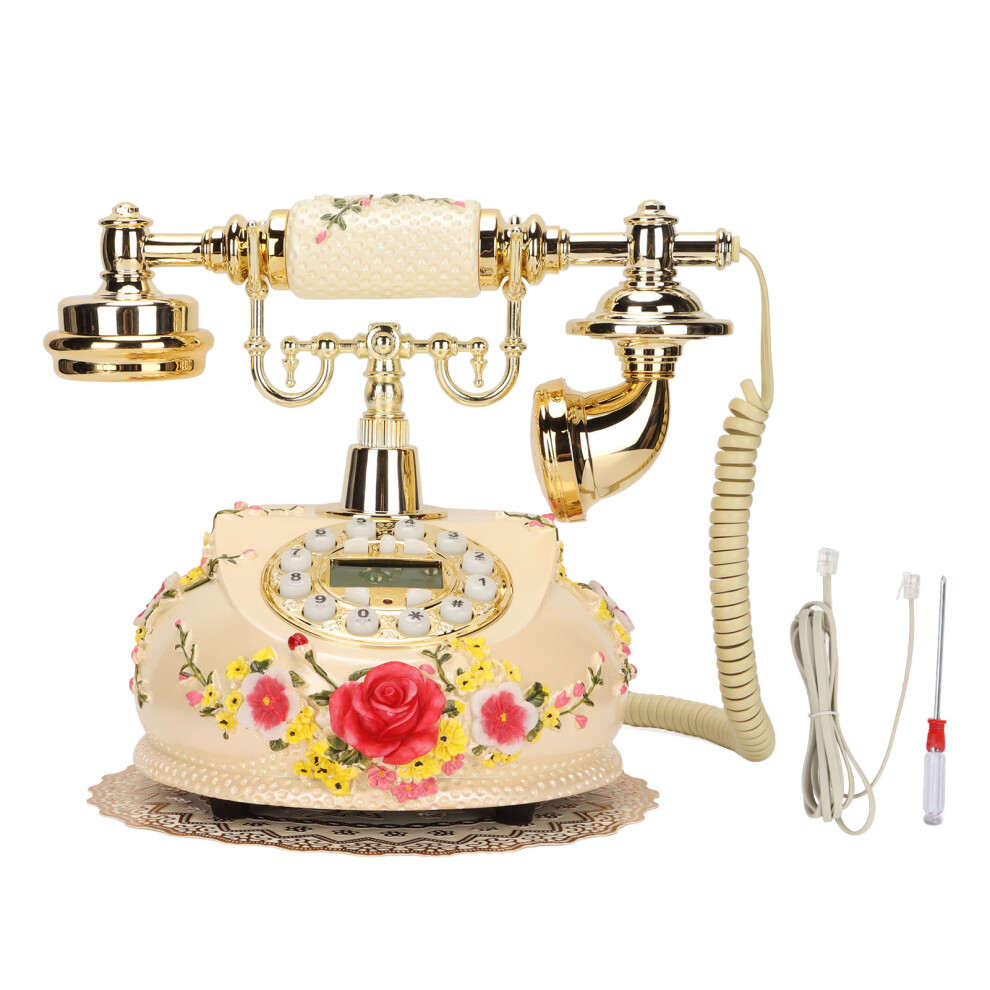 Ceramic Material Retro Phone Featuring Exquisite Craftsmanship And Vintage Design, Durable Construction Decorative Item Ideal For Home Or Office 9482828841675